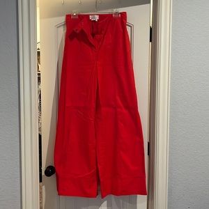 Anthropologie red flare jeans size 10